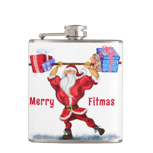 Claus mit Geschenk Funny Christmas Flask Flachmann