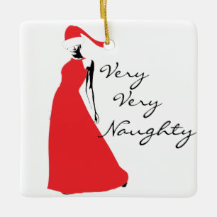 Claus Naughty und Nice Keramikornament