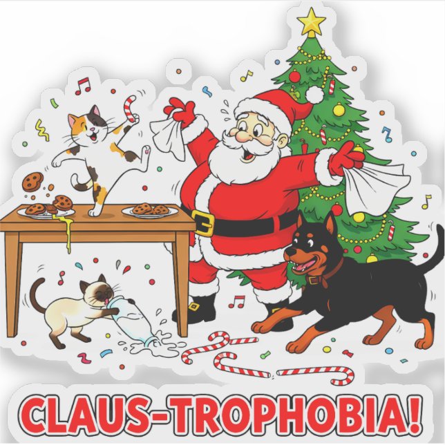 Claus-trophobia: Santa’s Cookie Chaos Crew Aufkleber (Vorderseite)