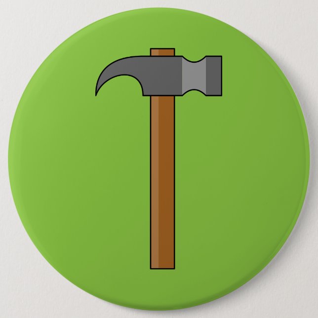 Claw Hammer Cartoon Button (Vorderseite)