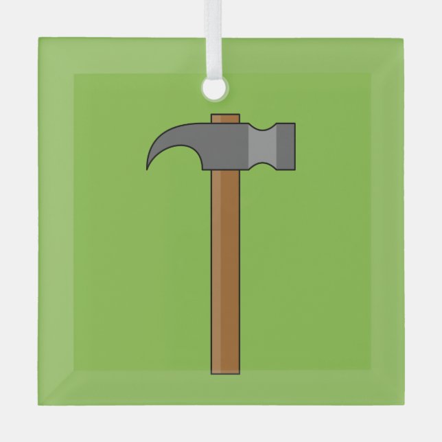 Claw Hammer Cartoon Ornament Aus Glas (Vorderseite)