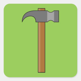 Claw Hammer Cartoon Quadratischer Aufkleber