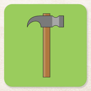 Claw Hammer Cartoon Rechteckiger Pappuntersetzer