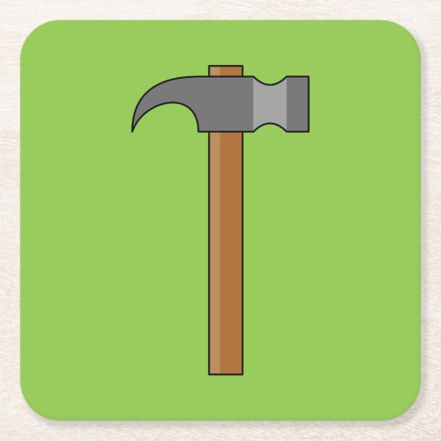 Claw Hammer Cartoon Rechteckiger Pappuntersetzer (Vorderseite)