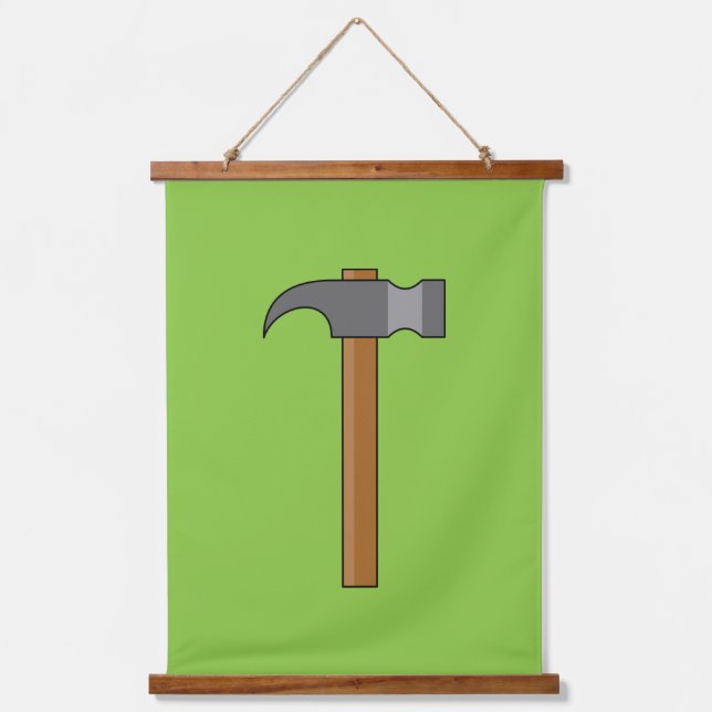 Claw Hammer Cartoon Wandteppich Mit Holzrahmen (Vorderseite)