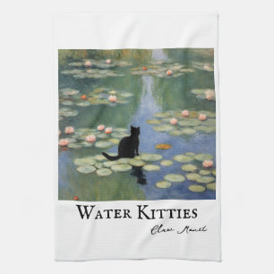 Claw Monet Water Lilies Cat Pond Geschirrtuch