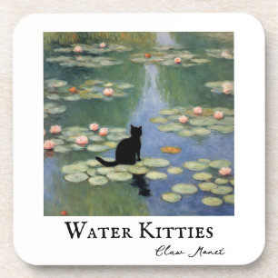 Claw Monet Water Lilies Cat Pond Getränkeuntersetzer