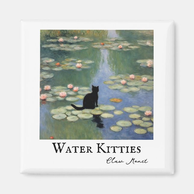 Claw Monet Water Lilies Cat Pond Magnet (Vorne)