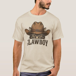 Clawboy Lustige Katze Wortspiel Vintage Western Äs T-Shirt