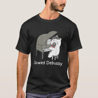 Clawed Debussy Cat Piano Classical Music Composer  T-Shirt