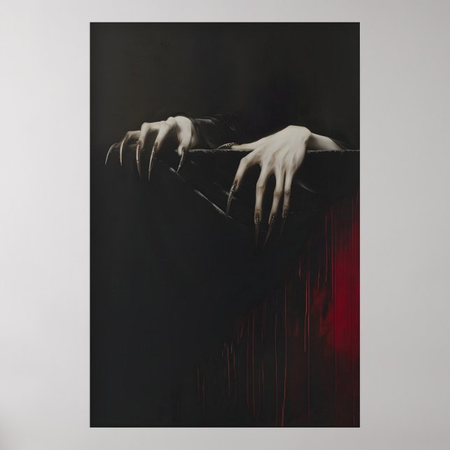 Clawed Hands Dracula Vampire Print, Gothic Art Dar Poster (Vorne)