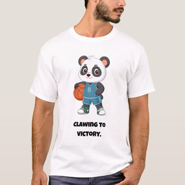 Clawing to victory-Funny Cat-Basketball T-Shirt (Vorderseite)