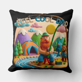 Clay Art “Reel Cool Dad” Fishing Scene Design Kissen