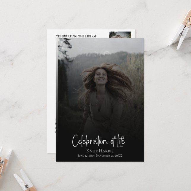 Clay-Feier des Programms zur Beerdigung des Lebens Einladung (Vorderseite/Rückseite Beispiel)