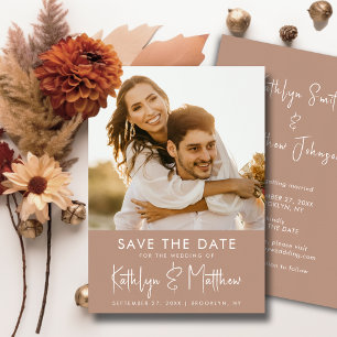Clay Fun Script Modernes Foto Minimalistische Hoch Save The Date