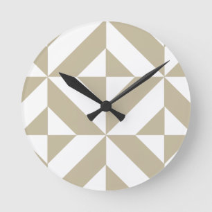 Clay Geometric Deco Cube Pattern Runde Wanduhr