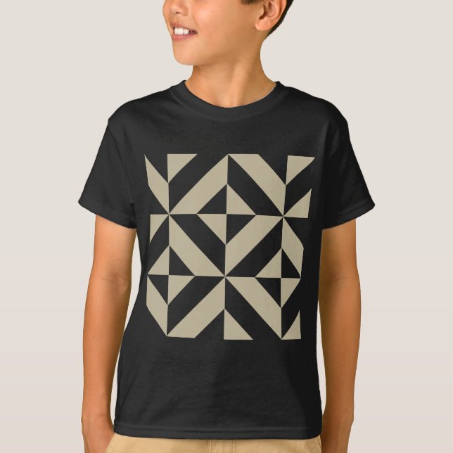 Clay Geometric Deko Cube Pattern T-Shirt (Vorderseite)