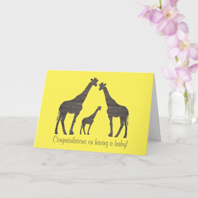 Clay Giraffe-Silhouetten Karte (Orchidee)