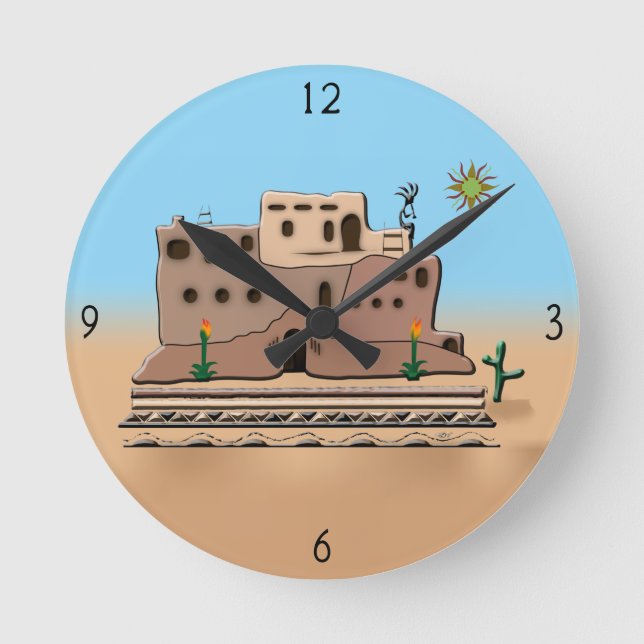 Clay House Round Clock Runde Wanduhr (Vorderseite)