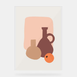 Clay Jars and Orange Acrylschild