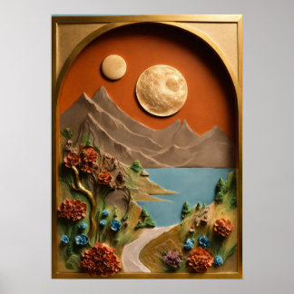 "Clay Leinwand: Moonlit Magic in den Schweizer Alp Poster