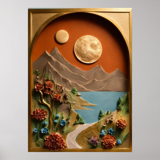 "Clay Leinwand: Moonlit Magic in den Schweizer Alp Poster (Vorne)