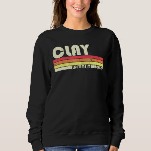 Clay Nachname Retro Vintag 80er 90s Geburtstagsreu Sweatshirt