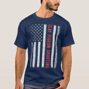 Clay Pigeon Shooting American Flag 4. Juli T-Shirt