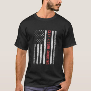 Clay Pigeon Shooting American Flag 4. Juli Tan T-Shirt