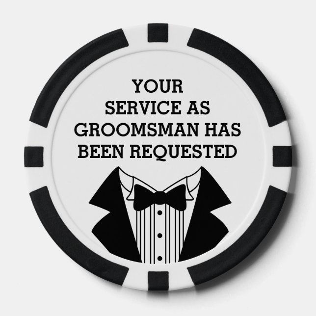 Clay Poker Chip Trauzeuge oder Trauzeuge Einladen (Vorderseite)