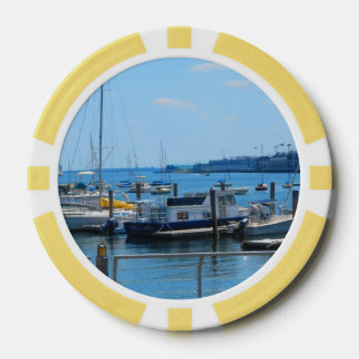 Clay Poker Chips Boston City Hafen Segel-Schiff se