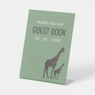Clay Safari Giraffe, Rustikale Hochzeit Sockelschild