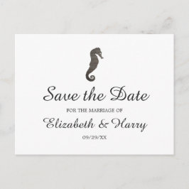 Clay Seepferd Beach Hochzeit Save the Date Postkarte