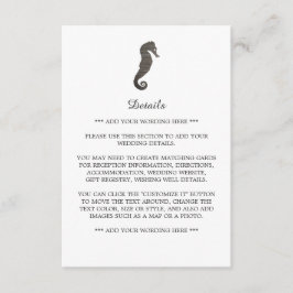 Clay Seepferd Beach Hochzeitdetails Begleitkarte