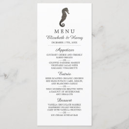 Clay Seepferd Beach Wedding Menu Menükarte