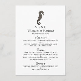 Clay Seepferd Beach Wedding Menu Menükarte