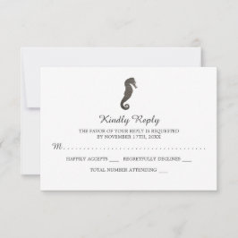 Clay Seepferd Beach Wedding RSVP Karte