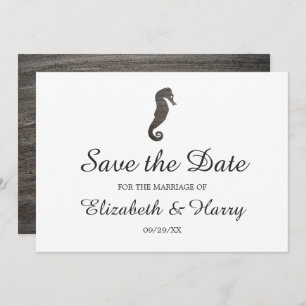 Clay Seepferd Beach Wedding Save The Date