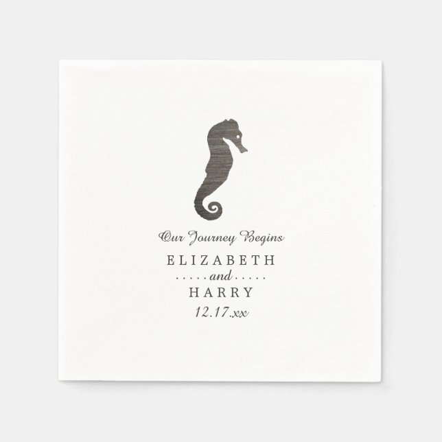 Clay Seepferd Beach Wedding Serviette (Vorderseite)