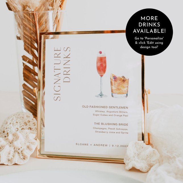 CLAY Signature Drinks Wedding Sign Poster (Von Creator hochgeladen)