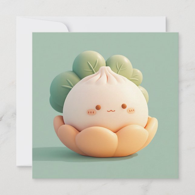 Clay Steamed Dumpling in Floral Bloom Postcard (Vorderseite)