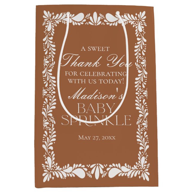 Clay Talavera Tile Fiesta Baby Sprinkle Favoriten Mittlere Geschenktüte (Vorderseite)