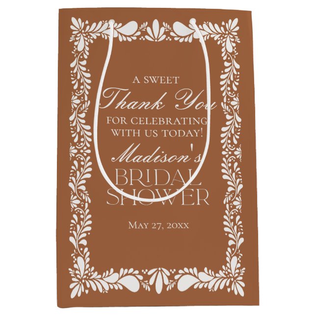 Clay Talavera Tile Fiesta Brautparty Favoriten Mittlere Geschenktüte (Vorderseite)