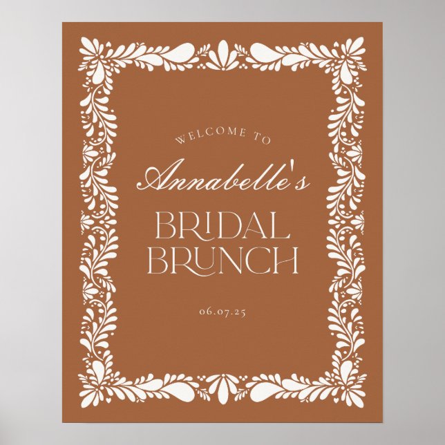 Clay Talavera Tile Fiesta Bridal Brunch Willkommen Poster (Vorne)