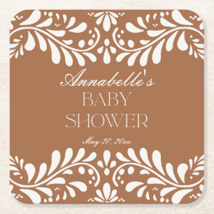 Clay Talavera Tile Spanische Fiesta Babydusche Rechteckiger Pappuntersetzer
