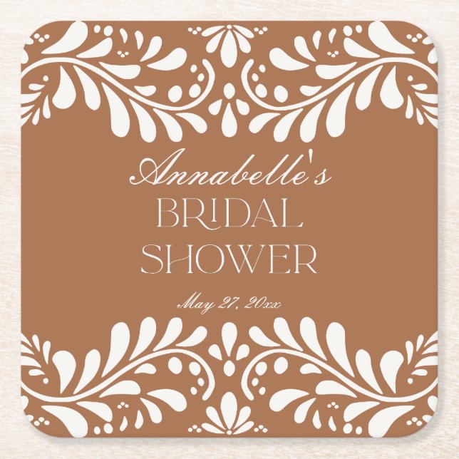 Clay Talavera Tile Spanish Fiesta Brautparty Rechteckiger Pappuntersetzer (Vorderseite)