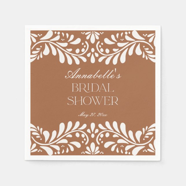 Clay Talavera Tile Spanish Fiesta Brautparty Serviette (Vorderseite)