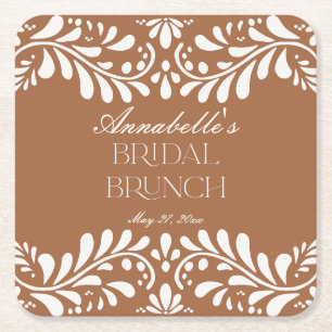 Clay Talavera Tile Spanish Fiesta Bridal Brunch Rechteckiger Pappuntersetzer