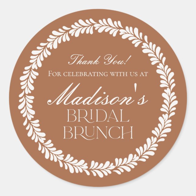 Clay Talavera Tile Spanish Fiesta Bridal Brunch Runder Aufkleber (Vorderseite)