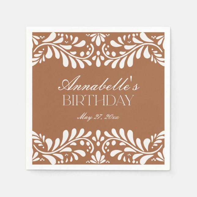 Clay Talavera Tile Spanish Fiesta Geburtstag Serviette (Vorderseite)